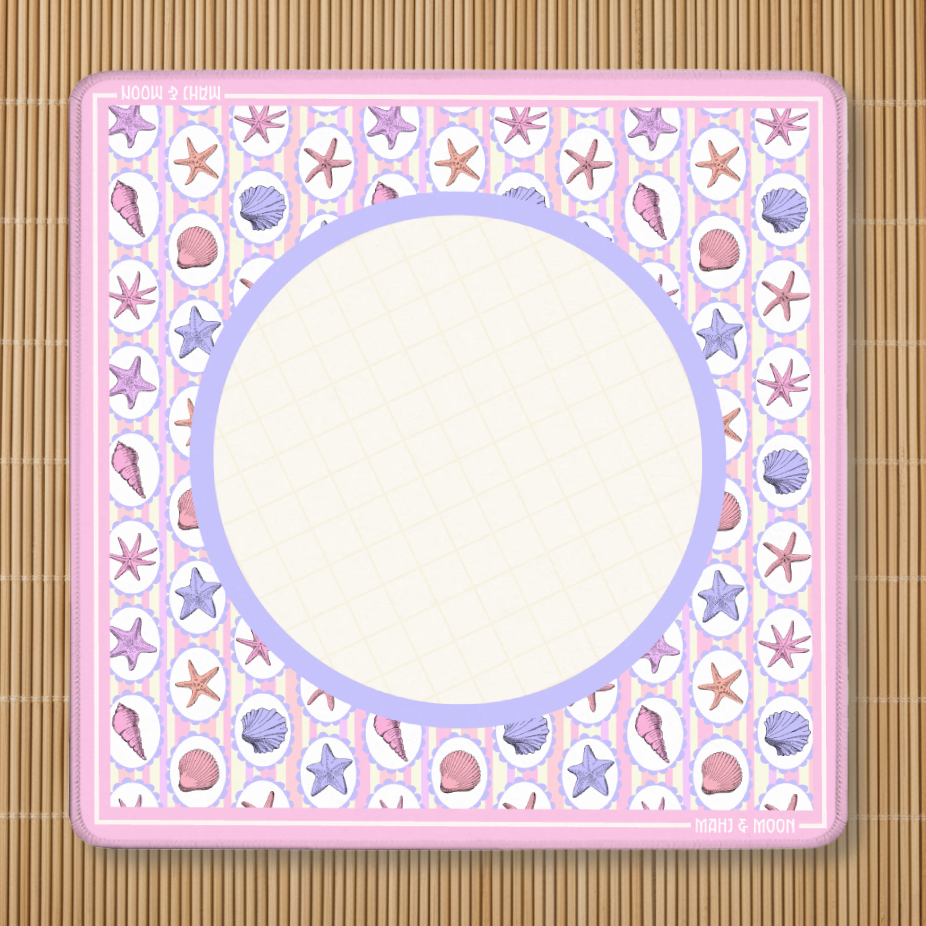 Seashell American Mahjong Mat | Coastal Beach House Playing Mat