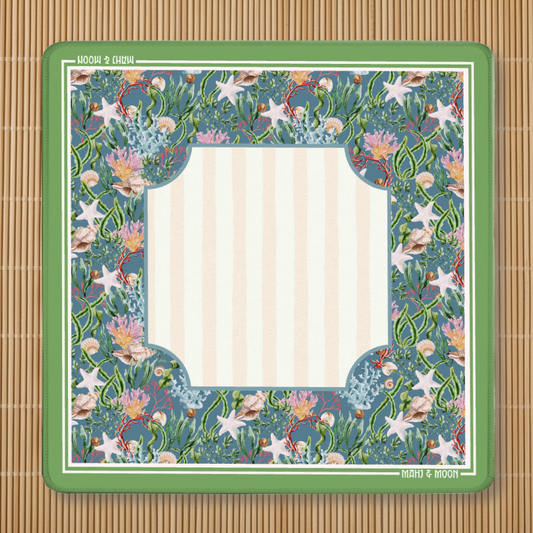 Coastal American Mahjong Mat | Ocean & Seashell Playing Mat