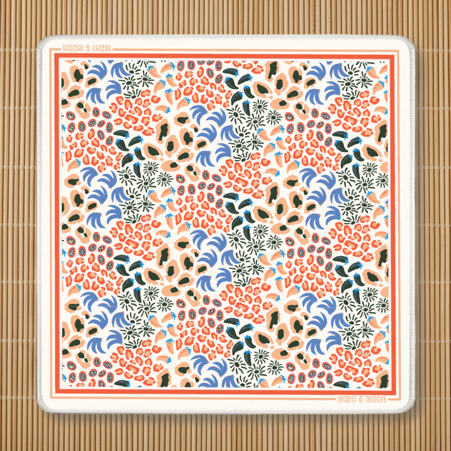 Leopard American Mahjong Mat | Preppy Animal Print Playing Mat