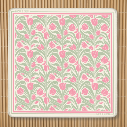 Tulip American Mahjong Mat | Cottage Garden Game Table Decor