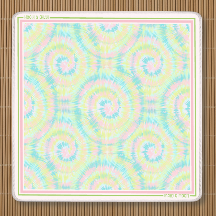 Pastel Tie Dye American Mahjong Mat | Retro Summer Playing Mat