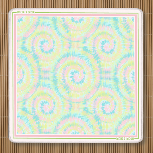 Pastel Tie Dye American Mahjong Mat | Retro Summer Playing Mat