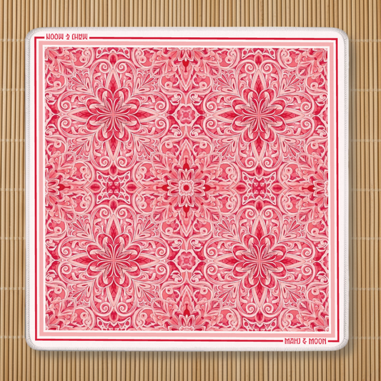 Pink Damask American Mahjong Mat | Elegant Floral Playing Mat