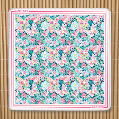 Butterfly Floral Mahjong Mat | Colorful American Mahjong Playing Mat