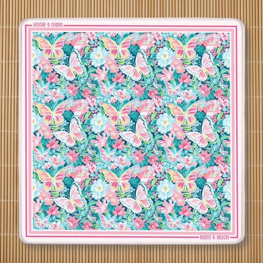 Butterfly Floral Mahjong Mat | Colorful American Mahjong Playing Mat