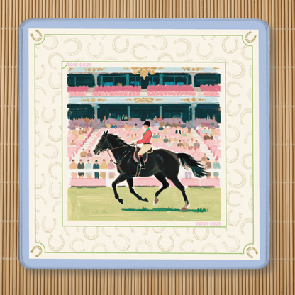 Equestrian Mahjong Mat | Horse & Rider American Mahjong Playing Mat