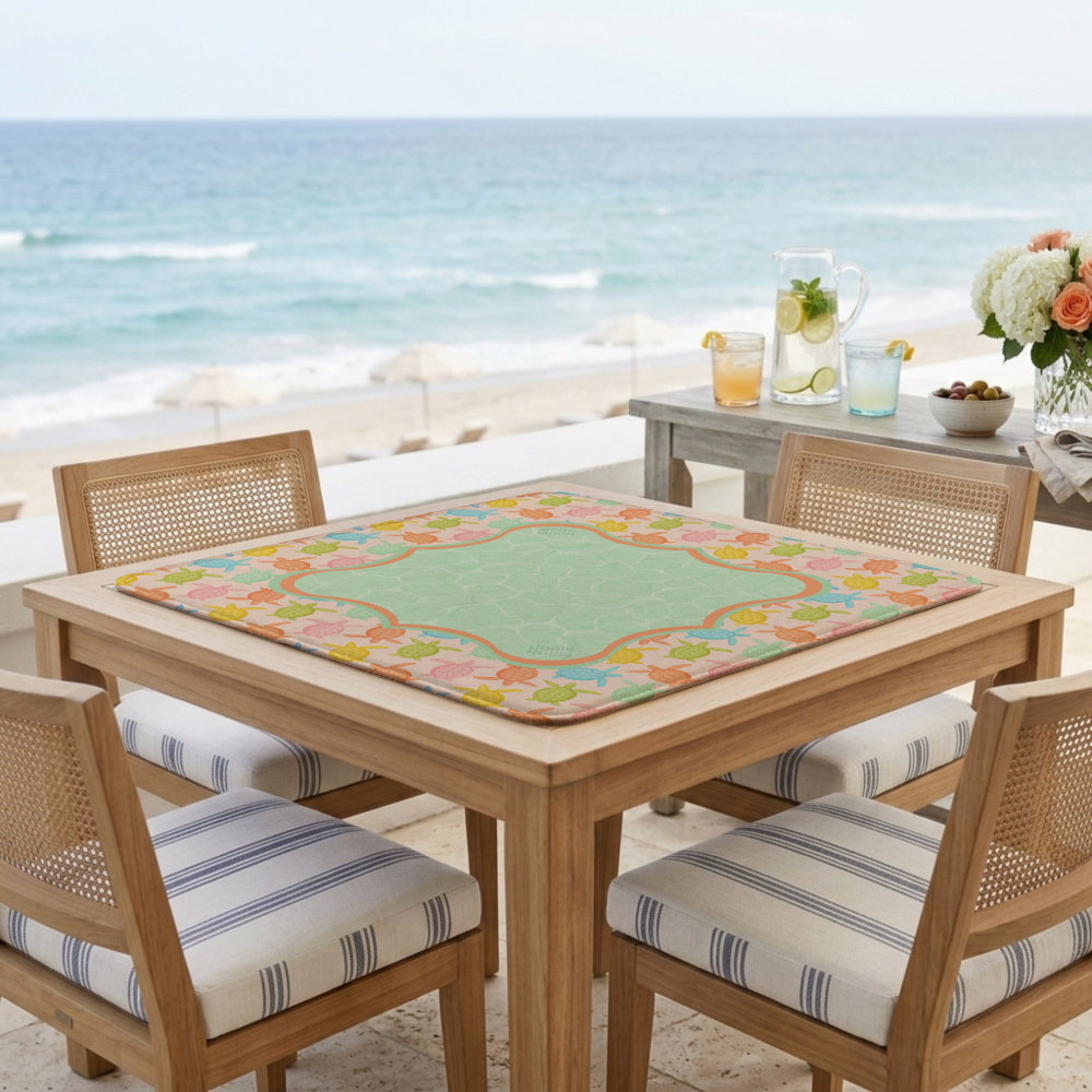 Pastel Turtle Coastal Mahjong Mat