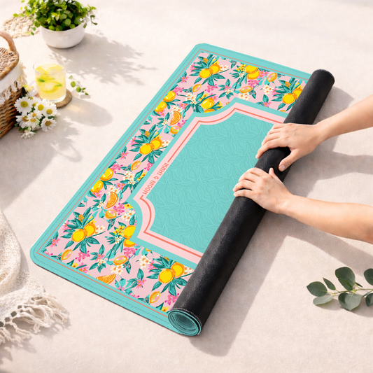 Pink Citrus Chinoiserie Mahjong Table Mat