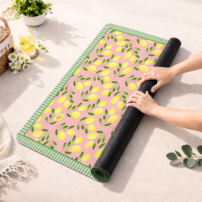 Amongst the Lemon Groves Pink Mahjong Mat