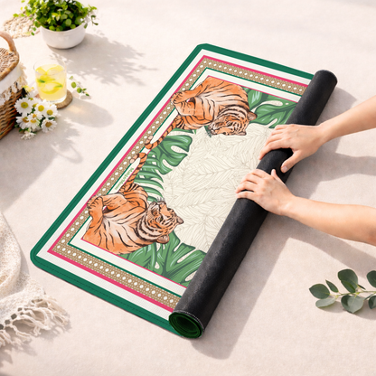 Emerald Tiger Jungle Mahjong Mat