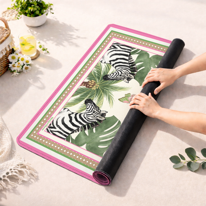Zebra Palm Chinoiserie Mahjong Mat