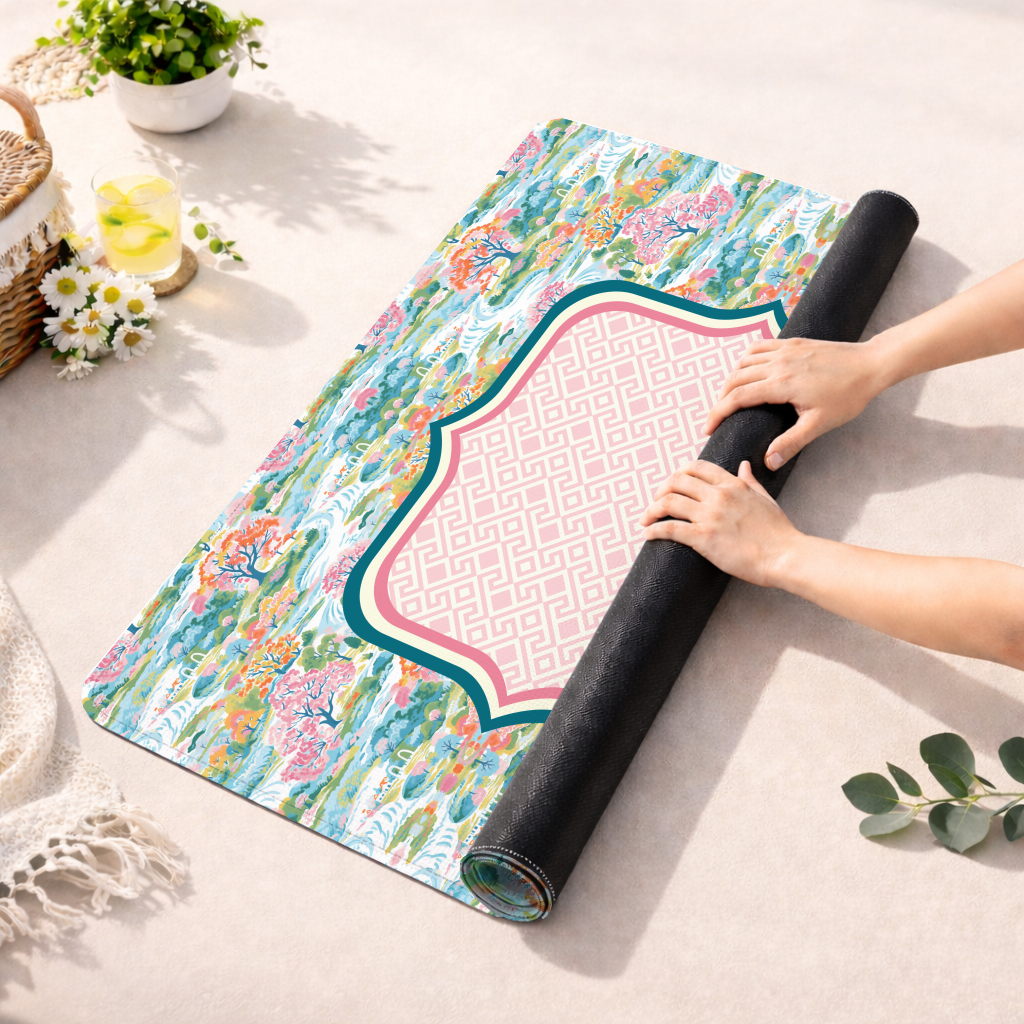 Pastel Garden Landscape Mahjong Mat