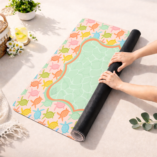 Pastel Turtle Coastal Mahjong Mat