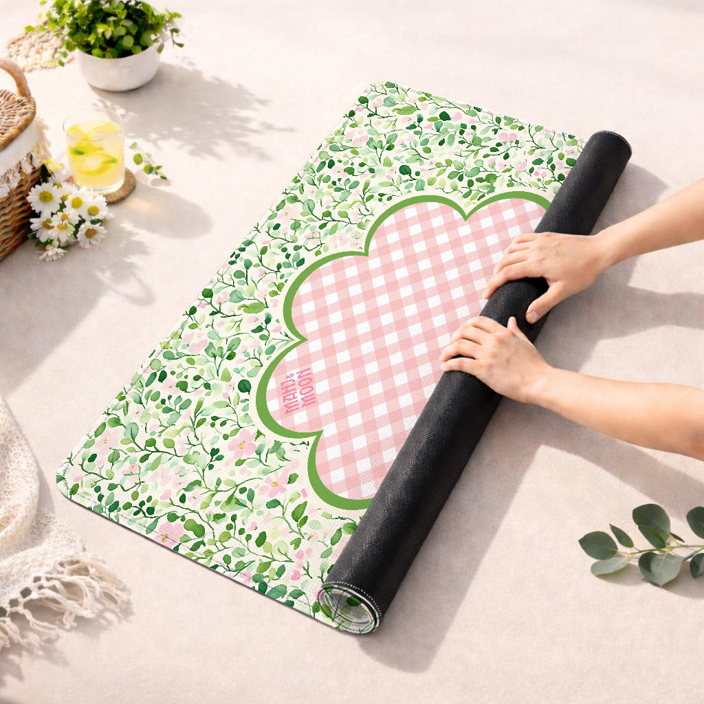 English Garden Gingham Mahjong Mat
