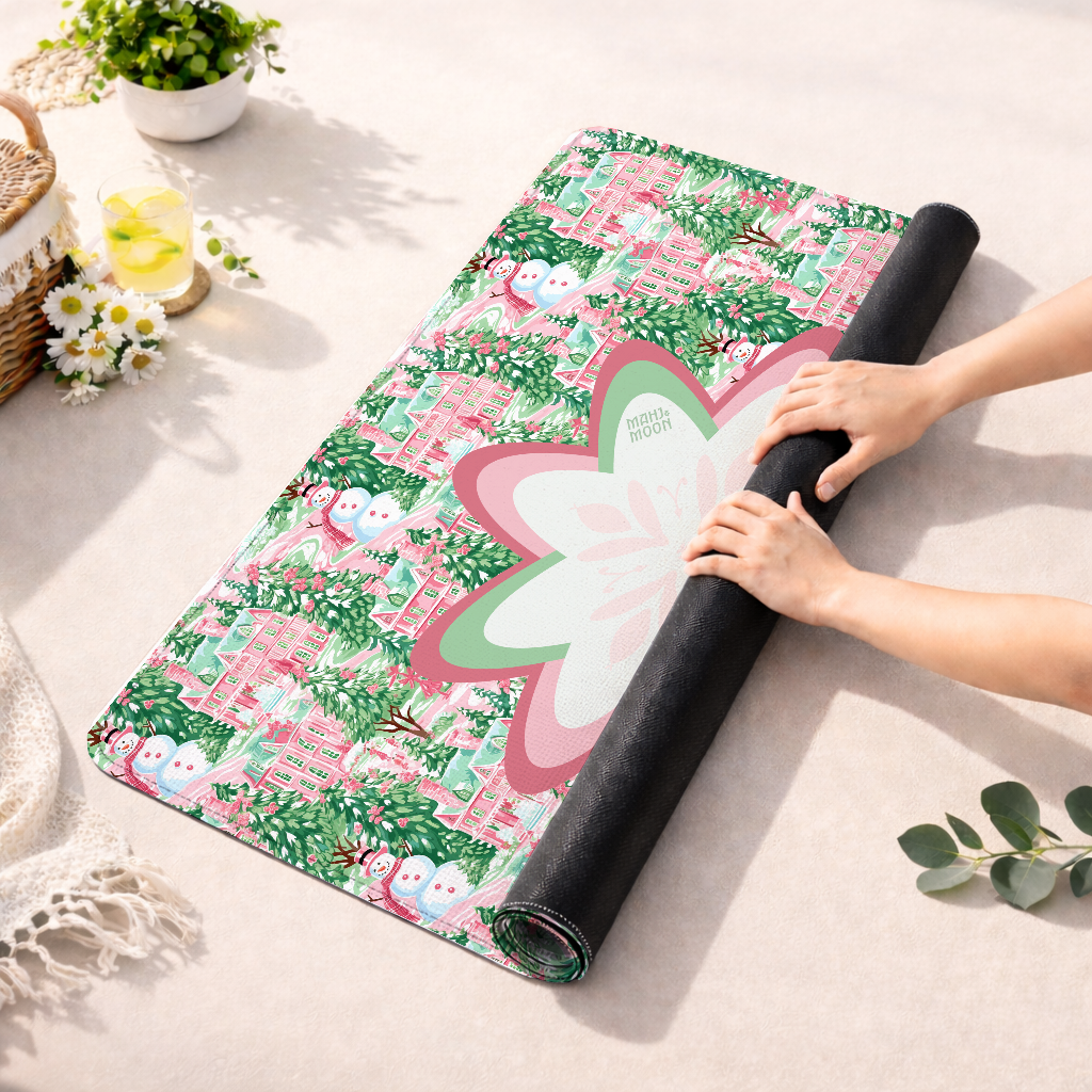 Candy Cane Christmas Village Mahjong Mat