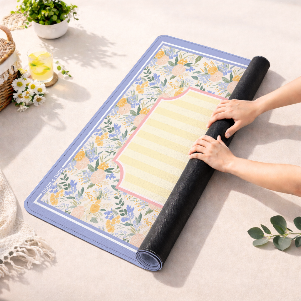 Wildflower American Mahjong Mat | Cottage Garden Floral Playing Mat