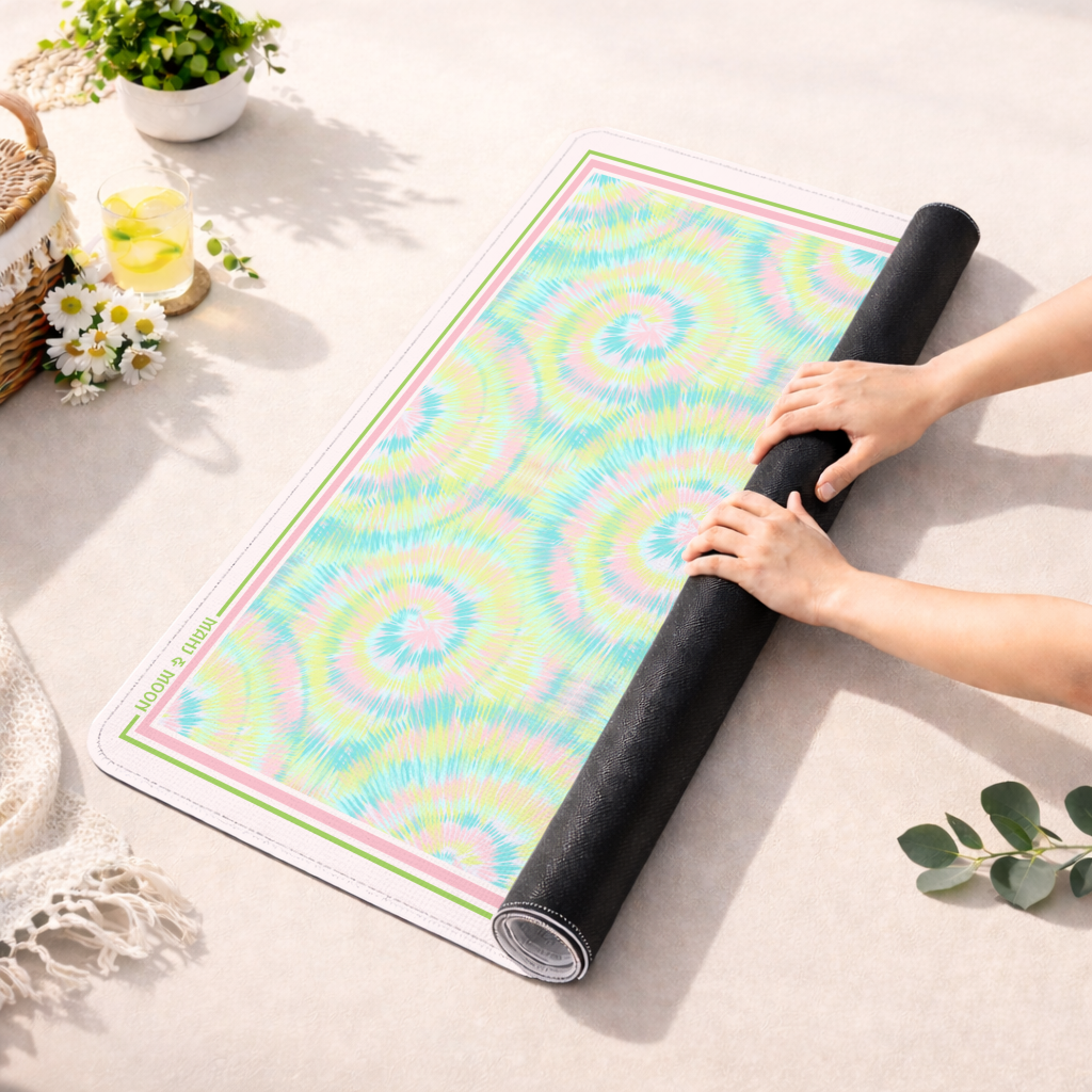 Pastel Tie Dye American Mahjong Mat | Retro Summer Playing Mat