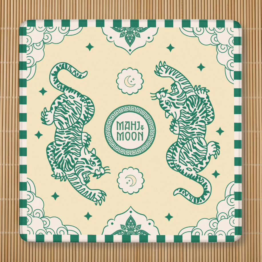 Emerald Tiger Chinoiserie Mahjong Mat