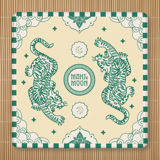 Emerald Tiger Chinoiserie Mahjong Mat