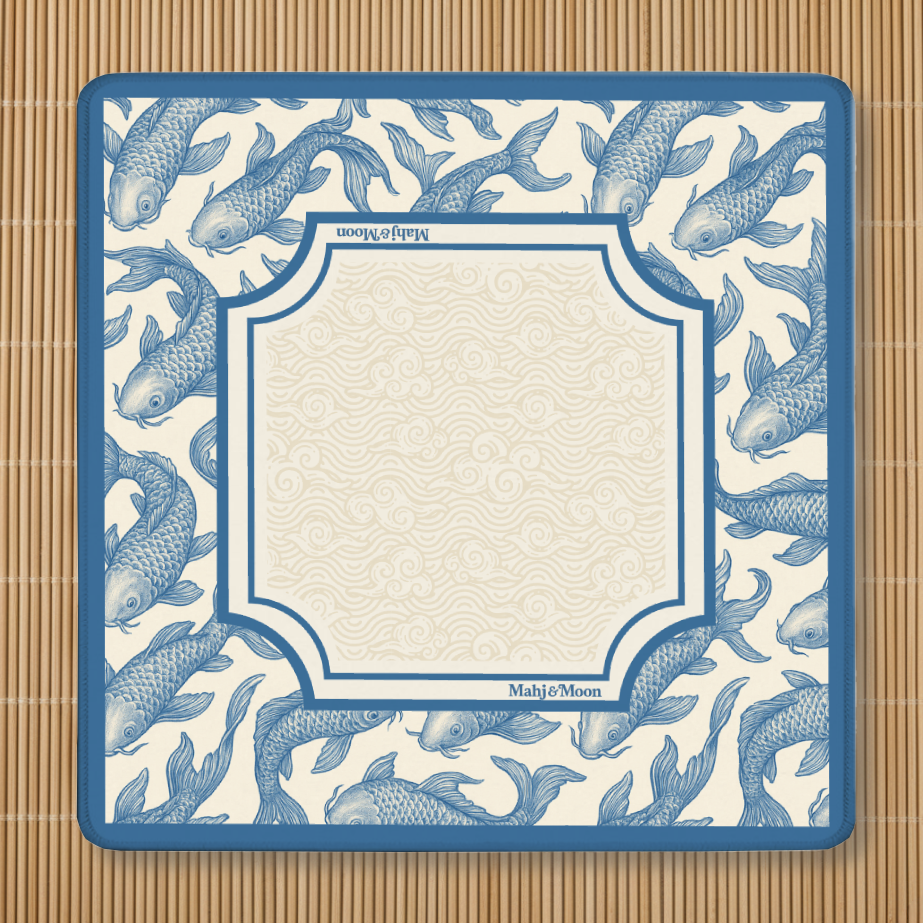 Blue Koi Chinoiserie Mahjong Mat