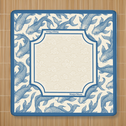 Blue Koi Chinoiserie Mahjong Mat