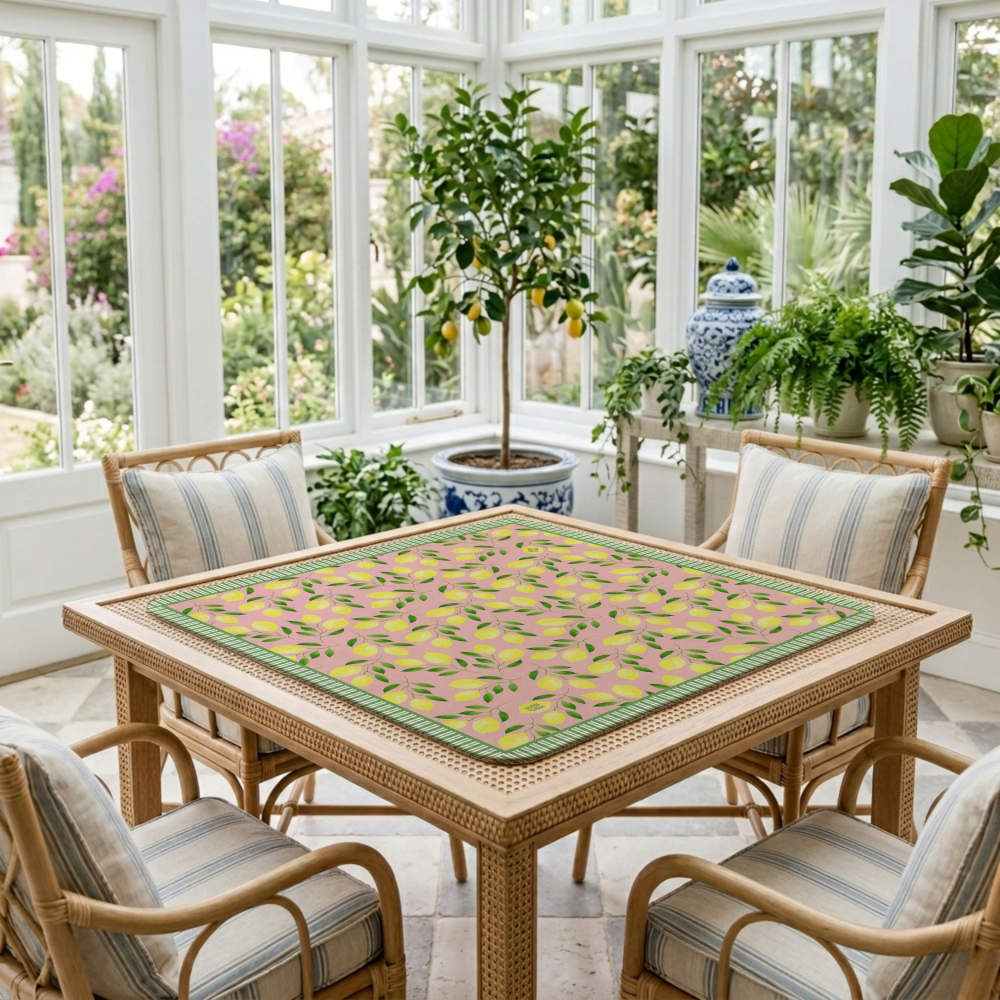 Amongst the Lemon Groves Pink Mahjong Mat