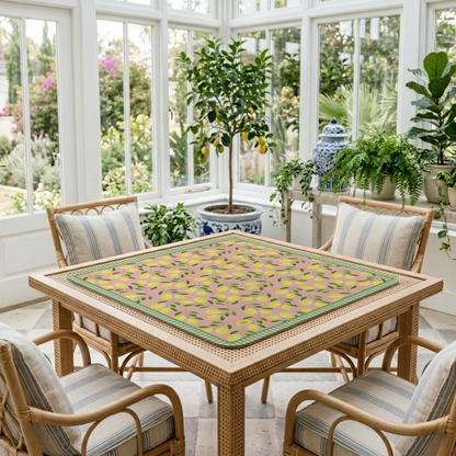 Amongst the Lemon Groves Pink Mahjong Mat
