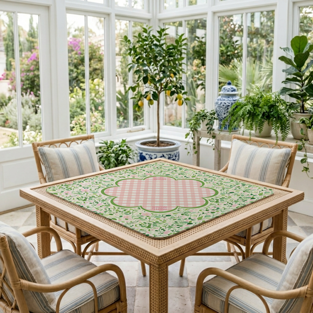 English Garden Gingham Mahjong Mat