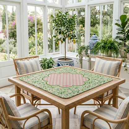 English Garden Gingham Mahjong Mat