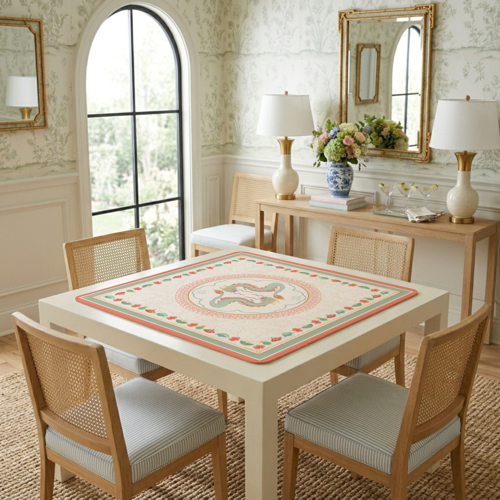 Celestial Dragon Chinoiserie Mahjong Mat