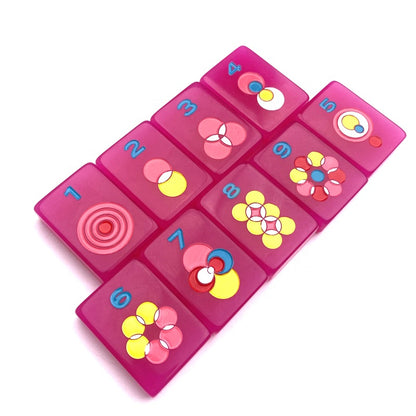 Hibiscus Winds Mahjong Tile Set – Tropical Pink Mahjong Tiles, Unique Modern Mahjong Game Accessories, Gift for Mahjong Lovers