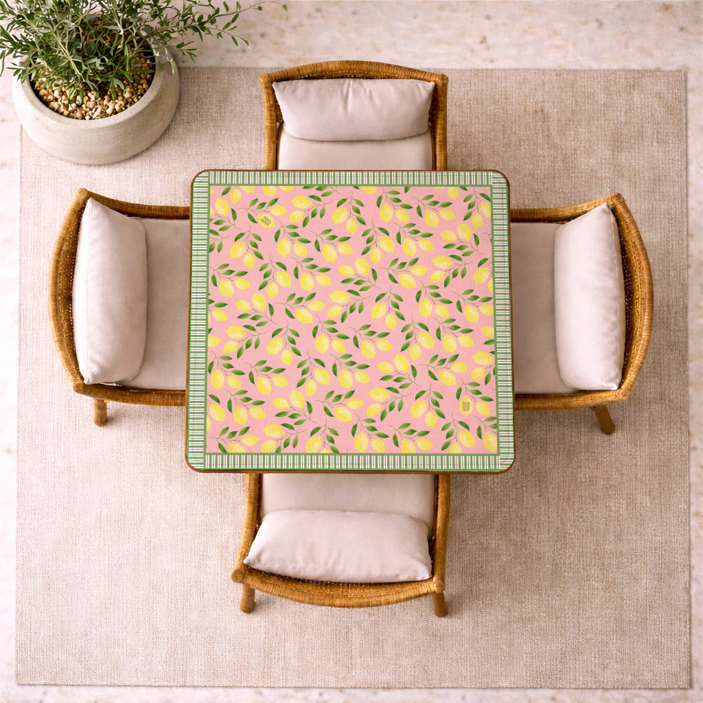 Amongst the Lemon Groves Pink Mahjong Mat