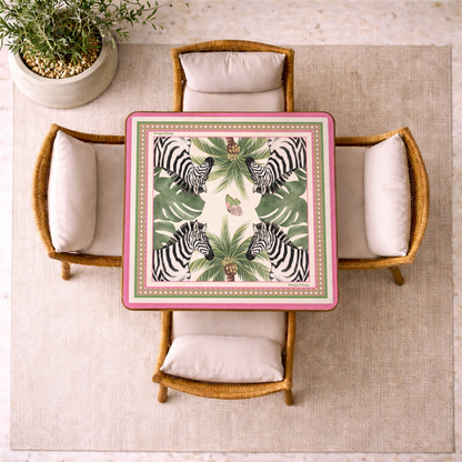 Zebra Palm Chinoiserie Mahjong Mat