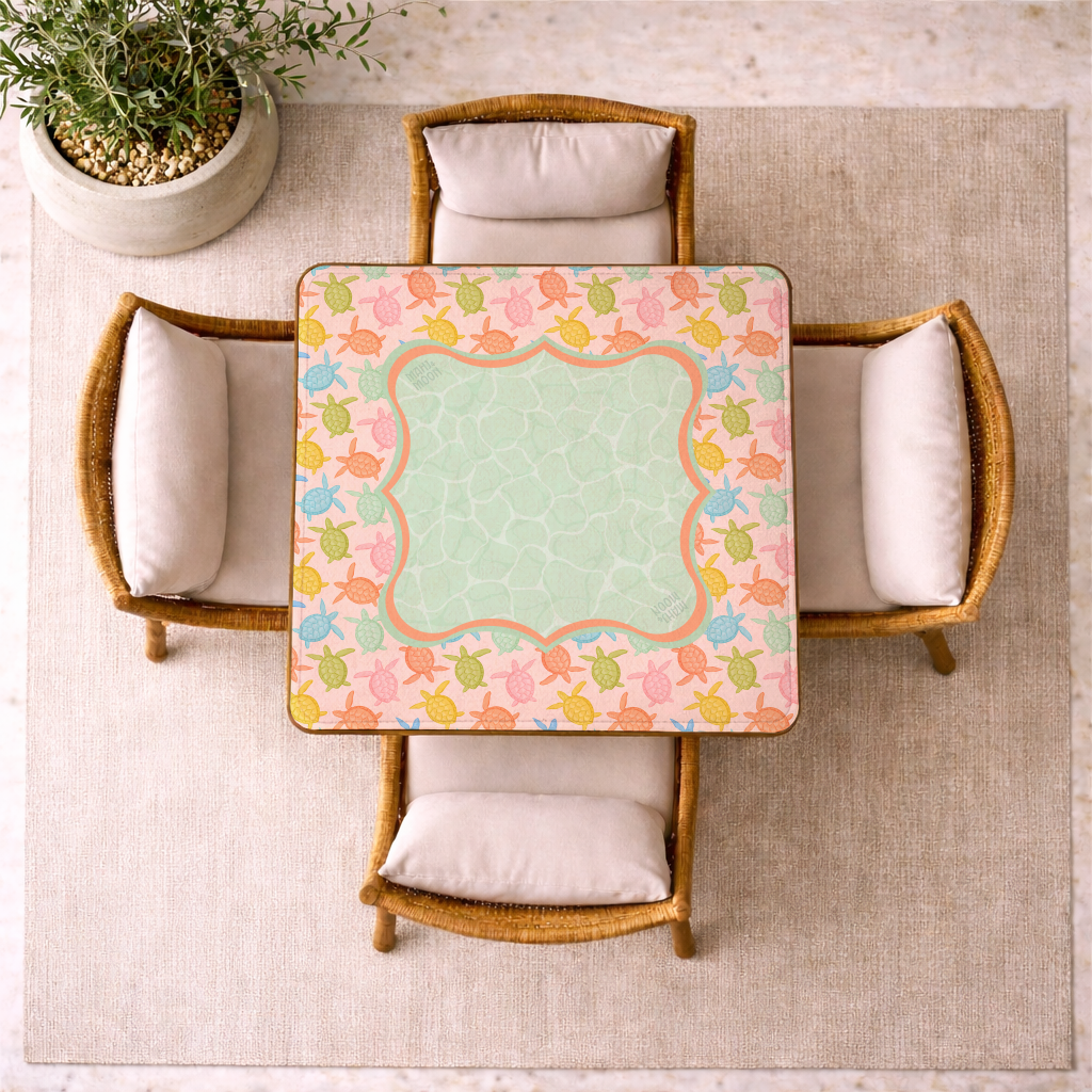 Pastel Turtle Coastal Mahjong Mat