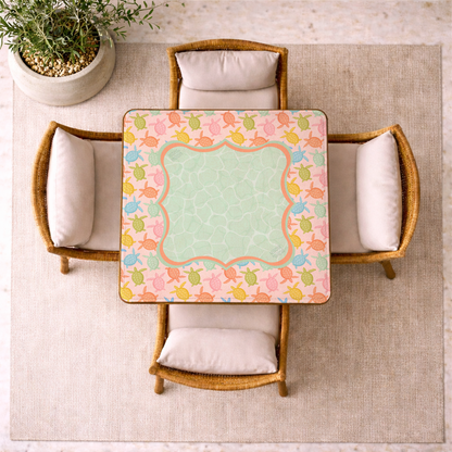 Pastel Turtle Coastal Mahjong Mat