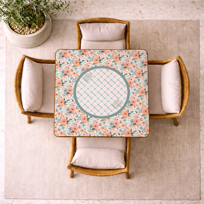 Vintage Floral Gingham Mahjong Mat