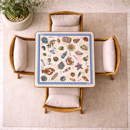 Italian Riviera Foodie Mahjong Mat