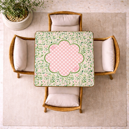 English Garden Gingham Mahjong Mat