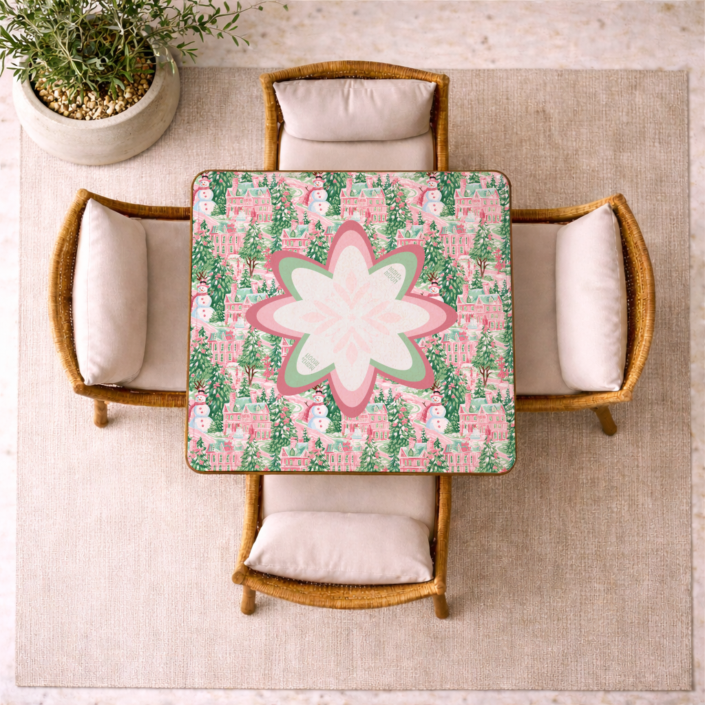 Candy Cane Christmas Village Mahjong Mat
