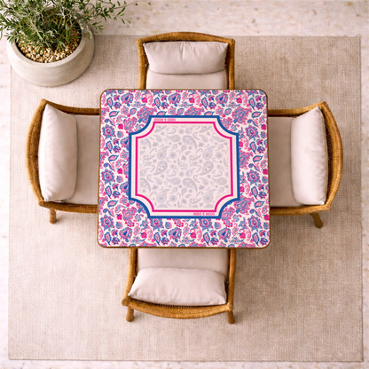 Pink & Blue Paisley Mahjong Mat