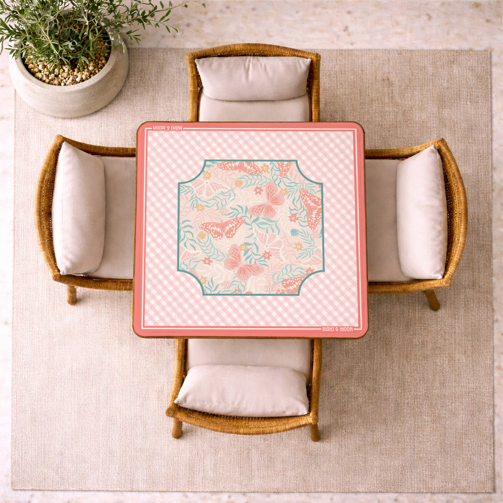 Blush Butterfly Mahjong Mat