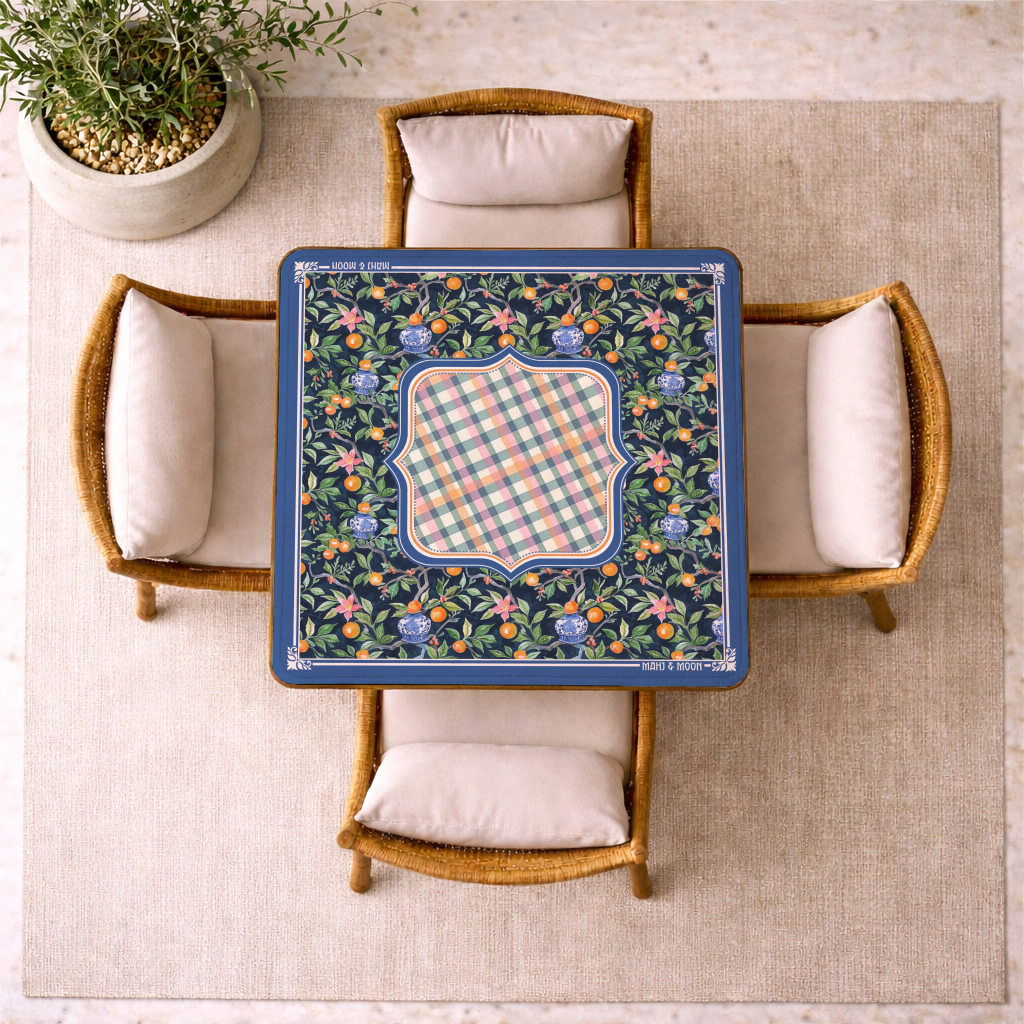 Citrus Chinoiserie Mahjong Mat