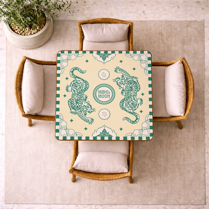 Emerald Tiger Chinoiserie Mahjong Mat