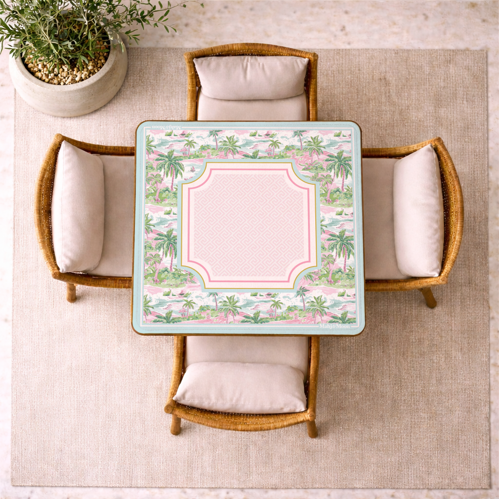 Blue Pastel Palm Beach Mahjong Mat