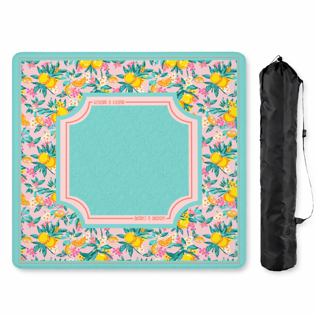 Pink Citrus Chinoiserie Mahjong Table Mat