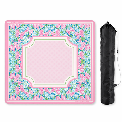 Pink Bow Garden Mahjong Mat
