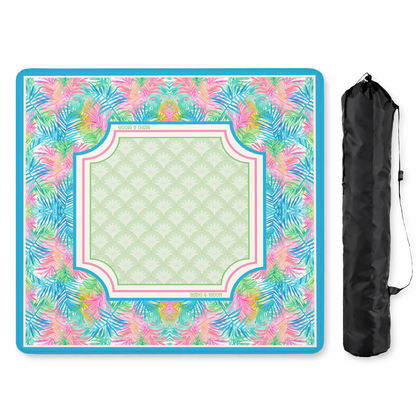 Blue Tropical Palm Mahjong Mat