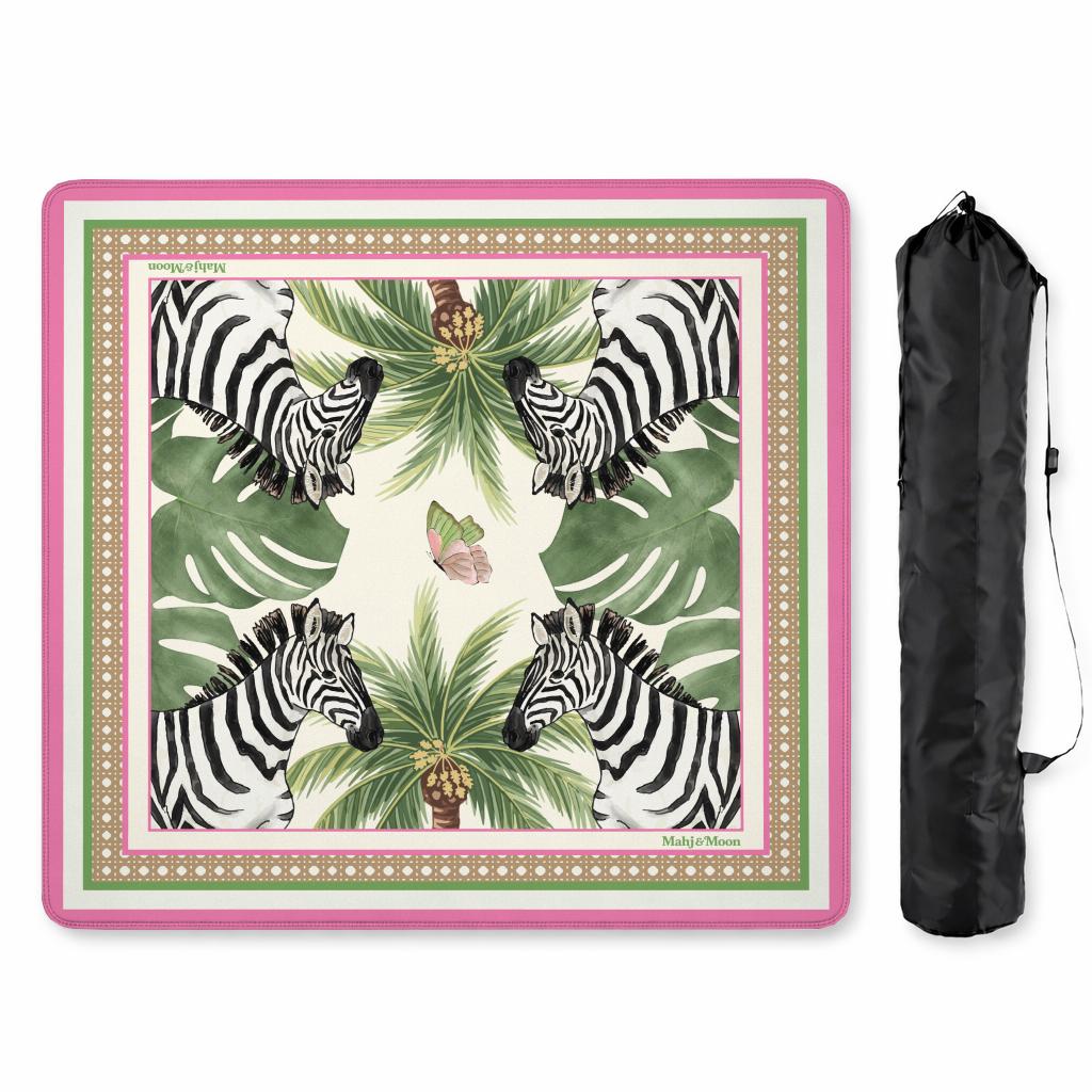 Zebra Palm Chinoiserie Mahjong Mat