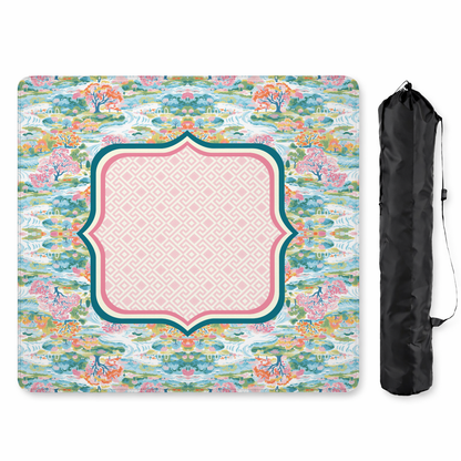 Pastel Garden Landscape Mahjong Mat