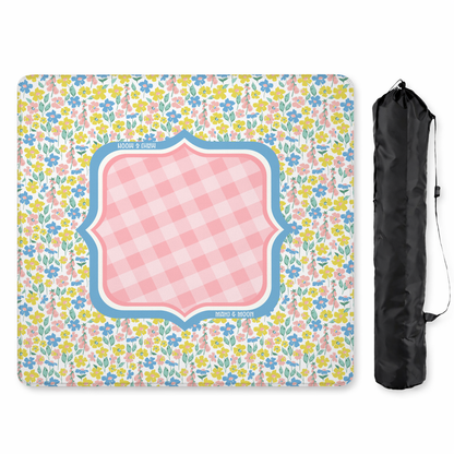 Pastel Wildflower Gingham Mahjong Mat